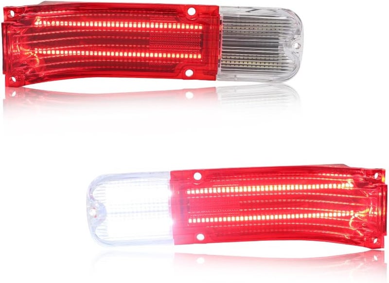 MOTRUM Tail Light Compatible with Chevy Chevelle 1966, [DOT] [IP67 Waterproof] Red LED Taillight Lamps, White Backup Reverse Lights, Replace OEM #CH-TL/RL-66, 1 Pair, Red Lens - Image 1